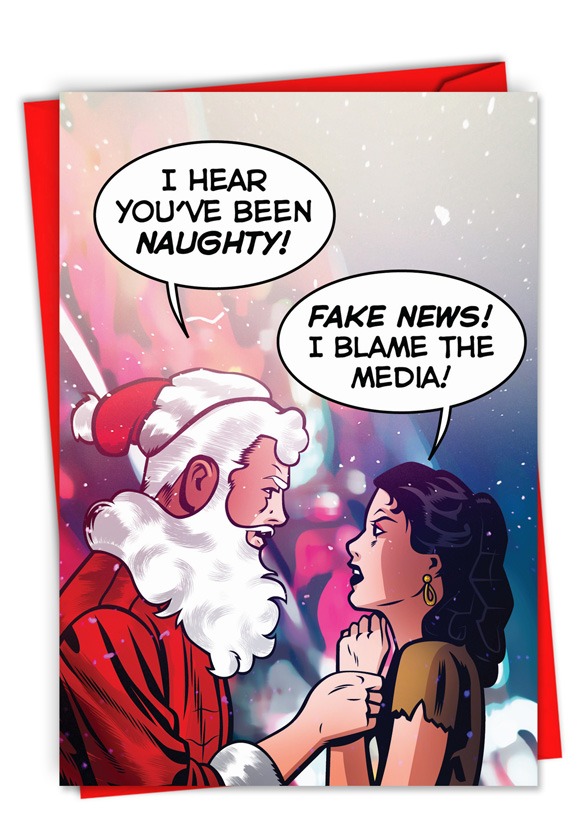 Fake News Christmas: Funny Merry Christmas Paper Card – HipurbanGreen